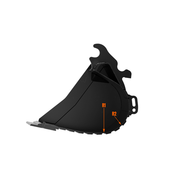 Viking West dual radius quick fill excavator bucket for Hitachi and John Deere for faster loading and faster fill and more production 