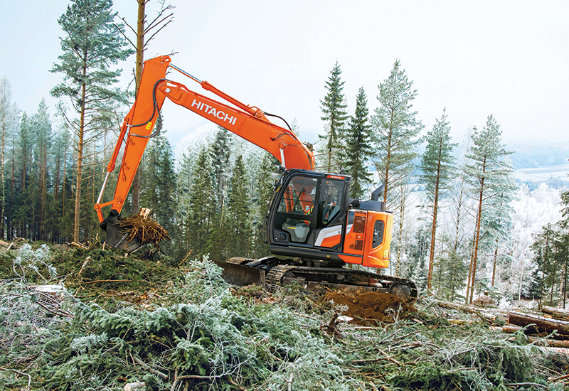 Precision-Engineered Attachments and Guarding on ZX135 forestry application